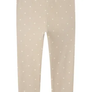 Lil Atelier Leggings - Hjerter - Gago Gray Morn Heart - Lil Atelier
