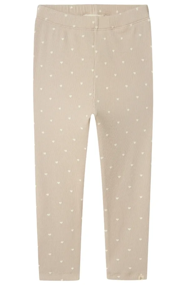 Lil Atelier Leggings - Hjerter - Gago Gray Morn Heart - Lil Atelier