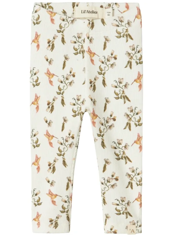 Lil Atelier Leggings - NbfFlavo - Coconut Milk Humming Bird - Lil Atelier