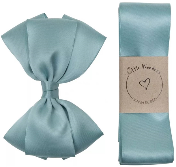 Little Wonders Dåbsbånd August Silke Satin Nile Blue - Little Wonders