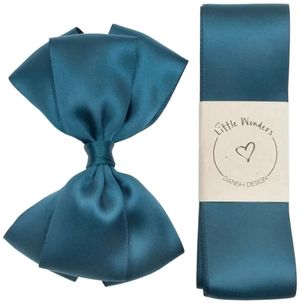 Little Wonders Dåbsbånd August Silke Satin Military Blue - Little Wonders