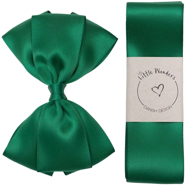 Little Wonders Dåbsbånd August Silke Satin Skov Grøn - Little Wonders