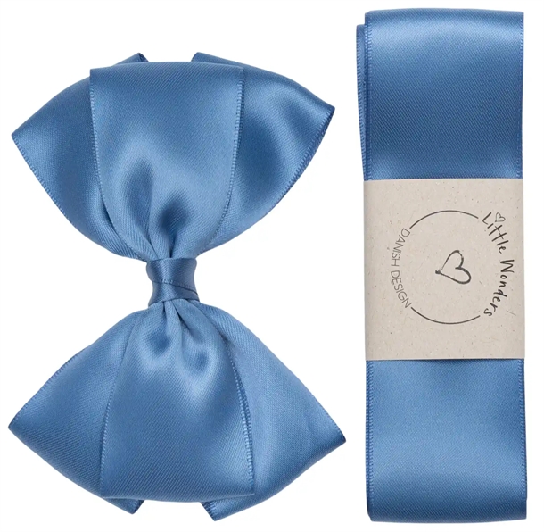 Little Wonders Dåbsbånd August Silke Satin Støvet Blå - Little Wonders