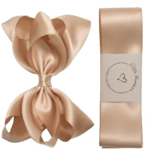 Little Wonders Dåbsbånd Bellis Silke Satin Tan - Little Wonders