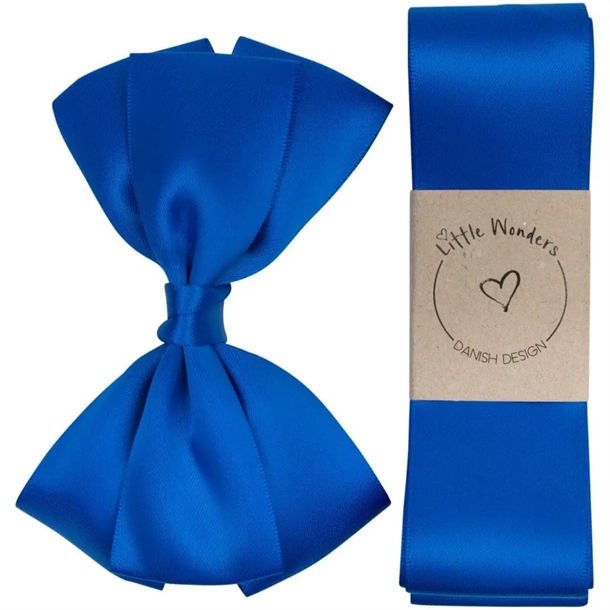 Little Wonders Dåbsbånd August Silke Satin Kongeblå - Little Wonders