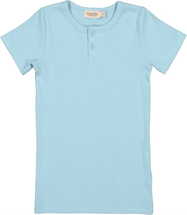 MarMar T-shirt - Kortærmet Modal Fine Rib - Heavenly Blue - MarMar Copenhagen