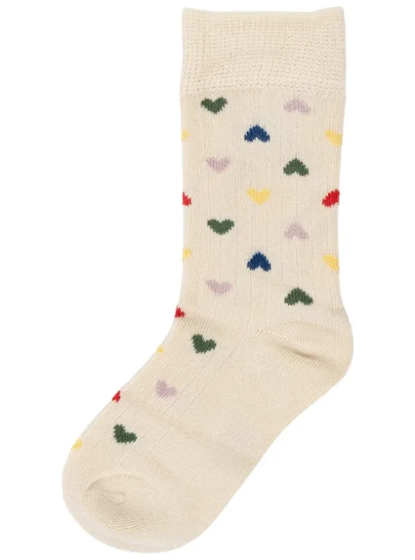 Minipop Strømper - Bambus - Hjerter - Off White Heart - Minipop