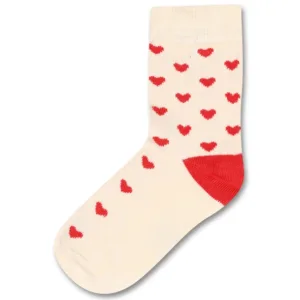 Minipop Strømper - Bambus - Hjerter - Bright Red - Minipop