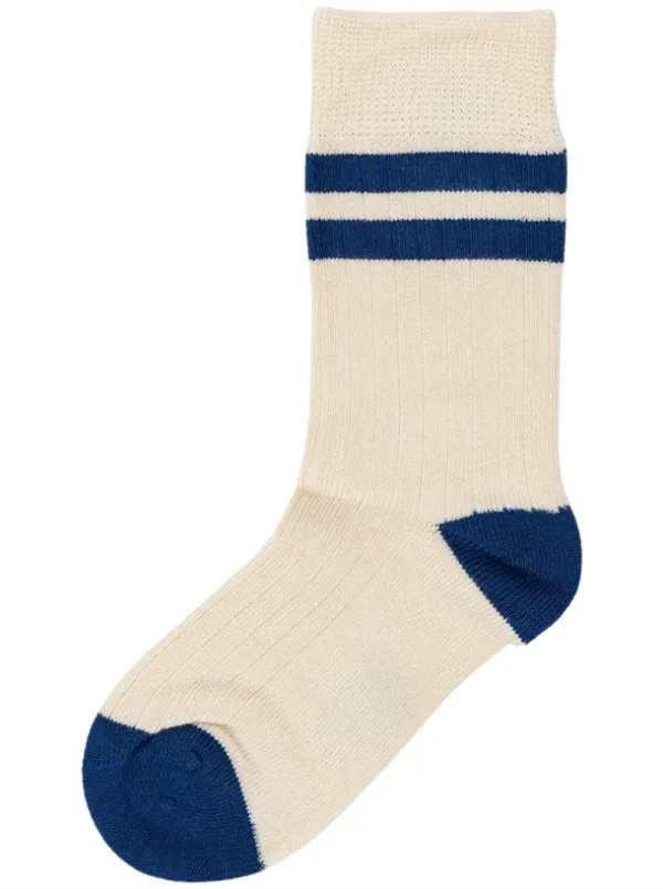 Minipop Strømper - Bambus Sport - Off white/Deep Cobalt - Minipop
