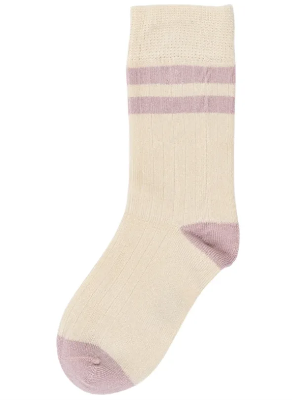 Minipop Strømper - Bambus Sport - Off white/Rose - Minipop