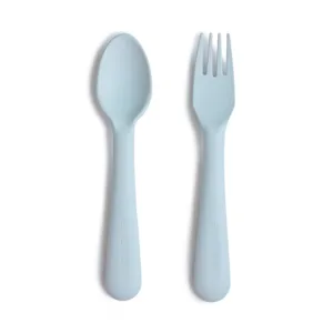Mushie bestik - ske & gaffel - Powder Blue - Mushie