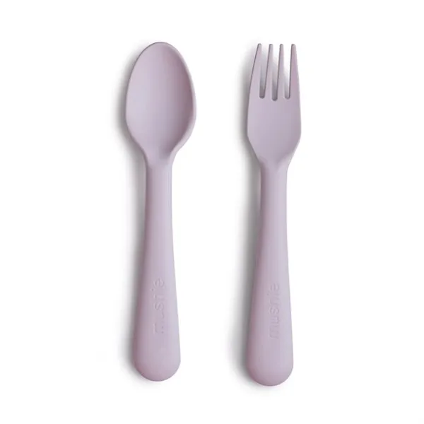 Mushie bestik - ske & gaffel - Soft Lilac - Mushie
