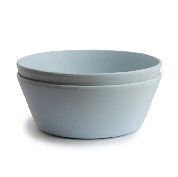 Mushie skål Powder Blue 2-pak - Mushie
