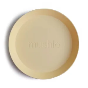 Mushie tallerken Pale Daffodil 2-pak - Mushie