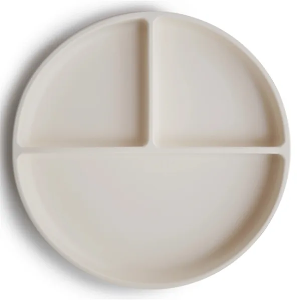 Mushie tallerken med sugekop - Ivory - Mushie