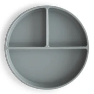 Mushie tallerken med sugekop - Stone - Mushie