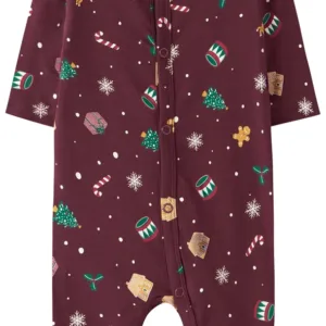 Name It Julenatdragt - Vismas - Burgundy Xmas AOP - Name It