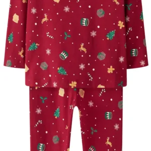 Name It Julenattøj - Vismas - Jester Red Xmas AOP Red (FORUDBESTILLING: Forv. lev. uge 39) - Name It