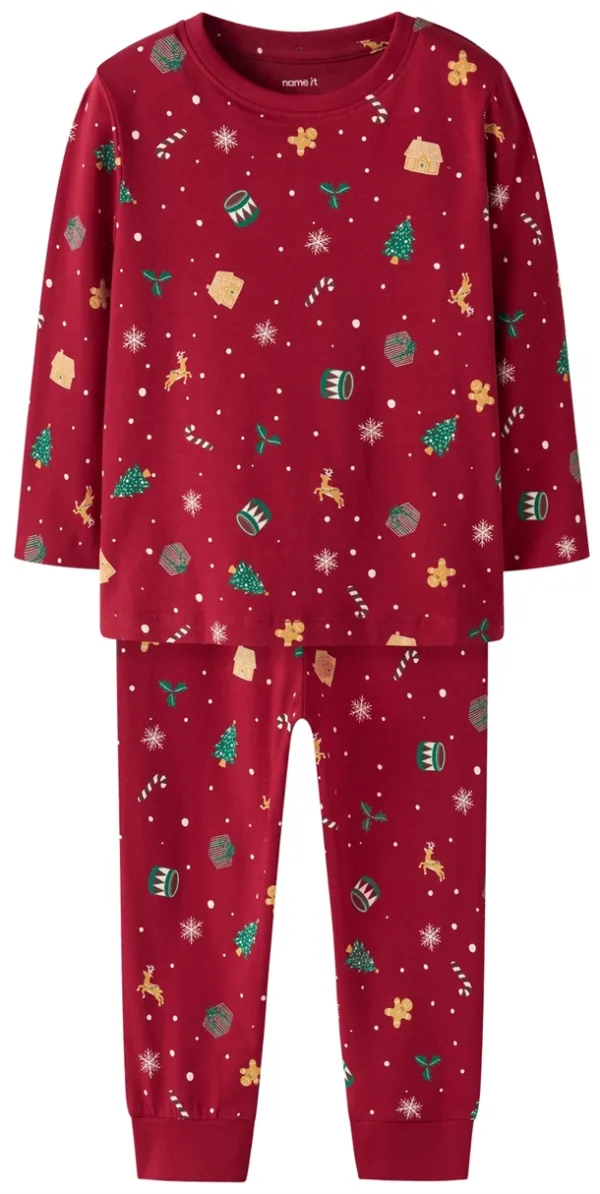 Name It Julenattøj - Vismas - Jester Red Xmas AOP Red (FORUDBESTILLING: Forv. lev. uge 39) - Name It