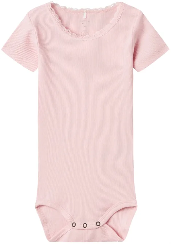 Name It Kortærmet Body Rib Kab Parfait Pink - Name It