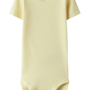 Name It Kortærmet Body - Rib Kab - Pastel Yellow - Name It