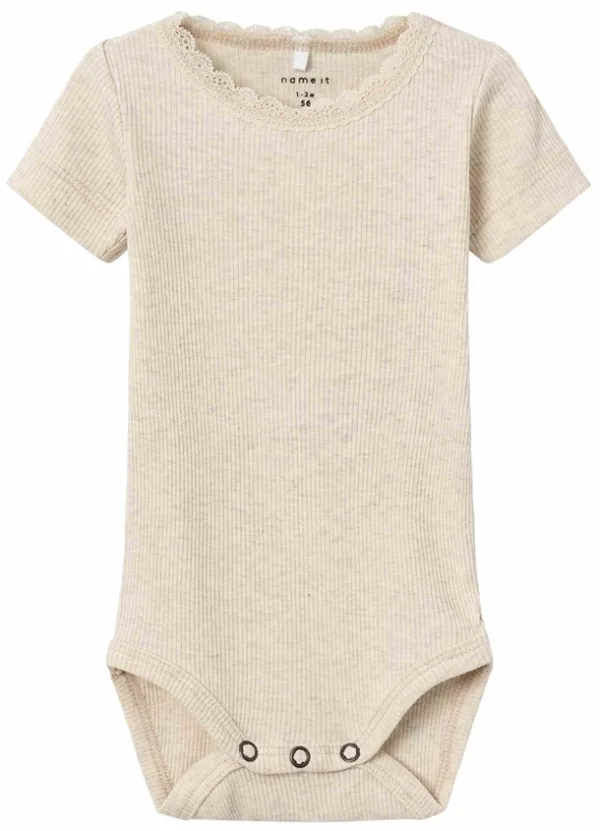 Name It Kortærmet Body Rib Kab Peyote Melange - Name It
