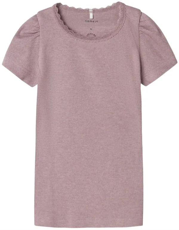 Name It T-shirt - Kab - Rib - Elderberry Melange - Name It