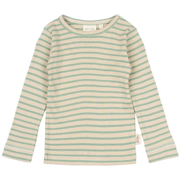 Petit Piao Bluse - Striber - Granite Green/Dark Off White - Petit Piao