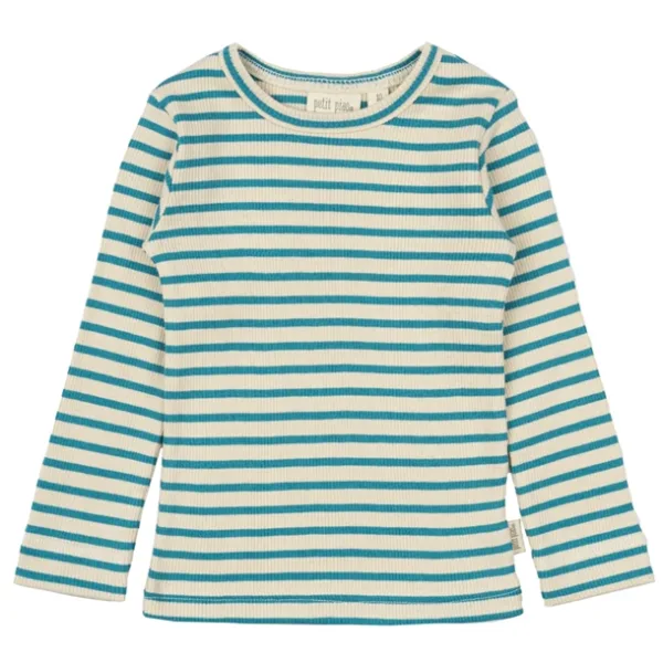 Petit Piao Bluse - Striber - Turquise/Dark off white - Petit Piao