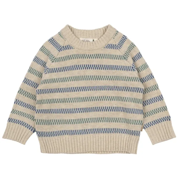 Petit Piao Bluse - Strik Sweater - Blue/green/off white - Petit Piao