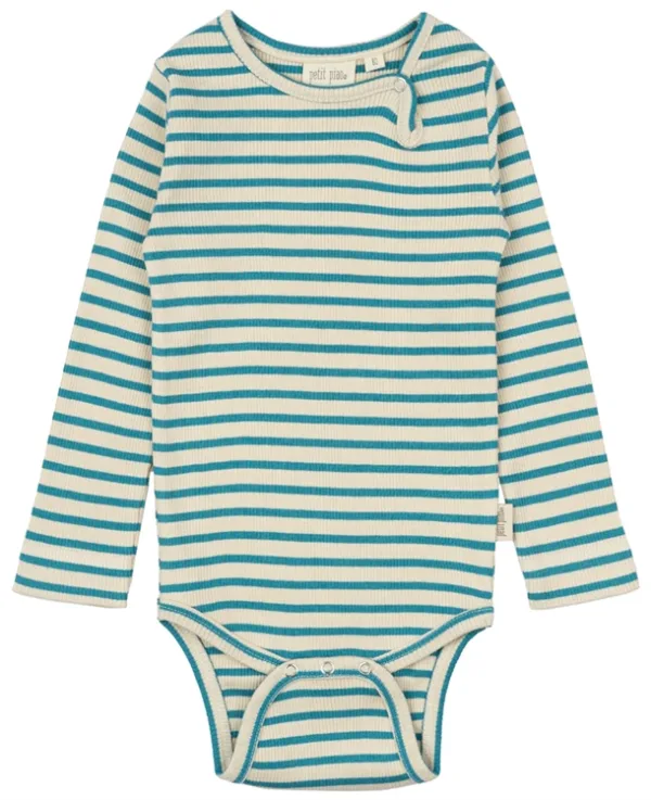 Petit Piao Body - Striber - Turquise/Dark off white - Petit Piao