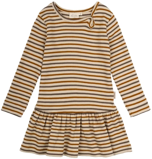Petit Piao Kjole Chocolate brown/golden sun/dark off white - Petit Piao