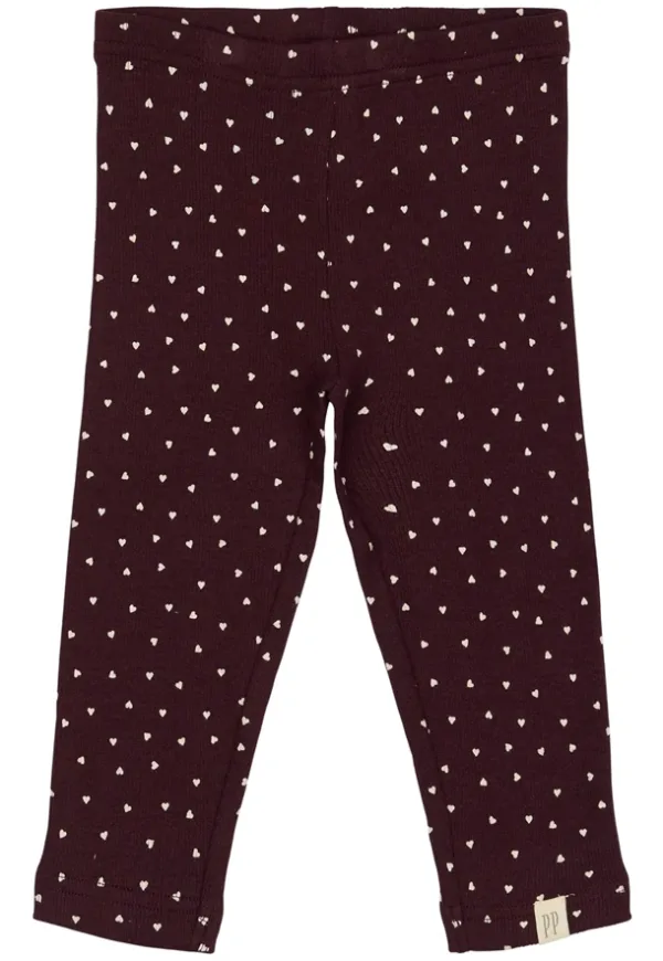 Petit Piao Leggings - Heart - Dark Grape/White - Petit Piao