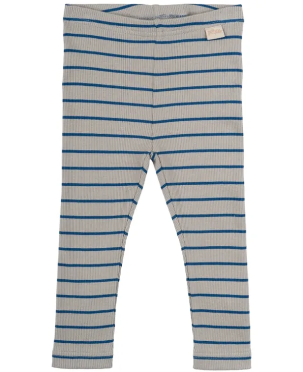Petit Piao Leggings - Modal Thin Striped - Deep Cobalt/Grey - Petit Piao