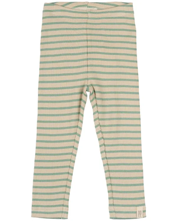 Petit Piao Leggings - Striber - Granite Green/Dark Off White - Petit Piao