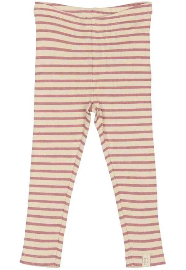 Petit Piao Leggings - Striber - Nostalgic Rose/off white - Petit Piao