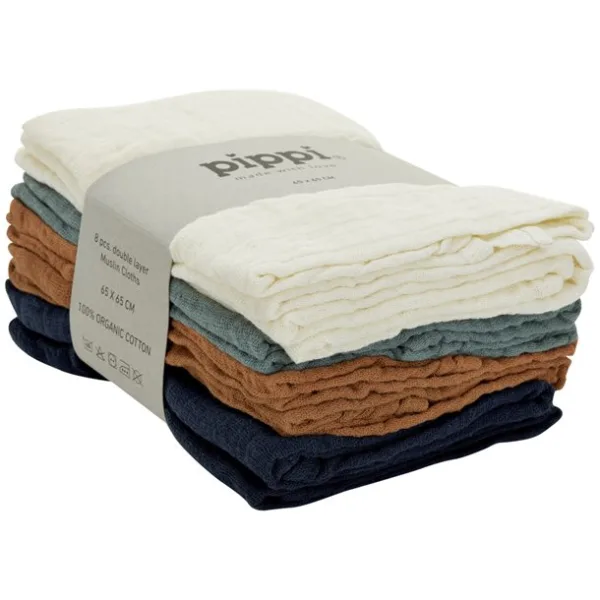Pippi stofbleer økologiske Dress Blues 8-pak - Pippi