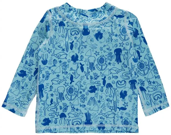 Soft Gallery Silver Blue Baby Astin Dive Sun UV Badebluse - Soft Gallery