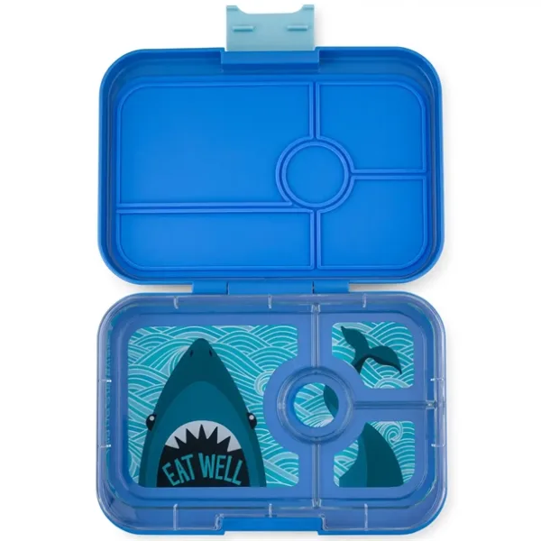 Yumbox Madkasse Bento Tapas XL - 4 rum - True Blue m. Haj - Yumbox