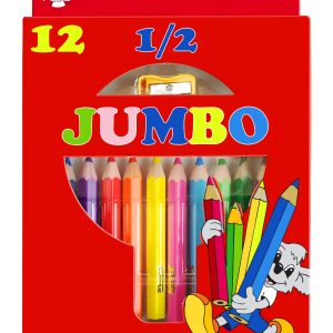 Sense 12 stk. Jumbo farveblyanter 1/2 med spidser - Lærlet