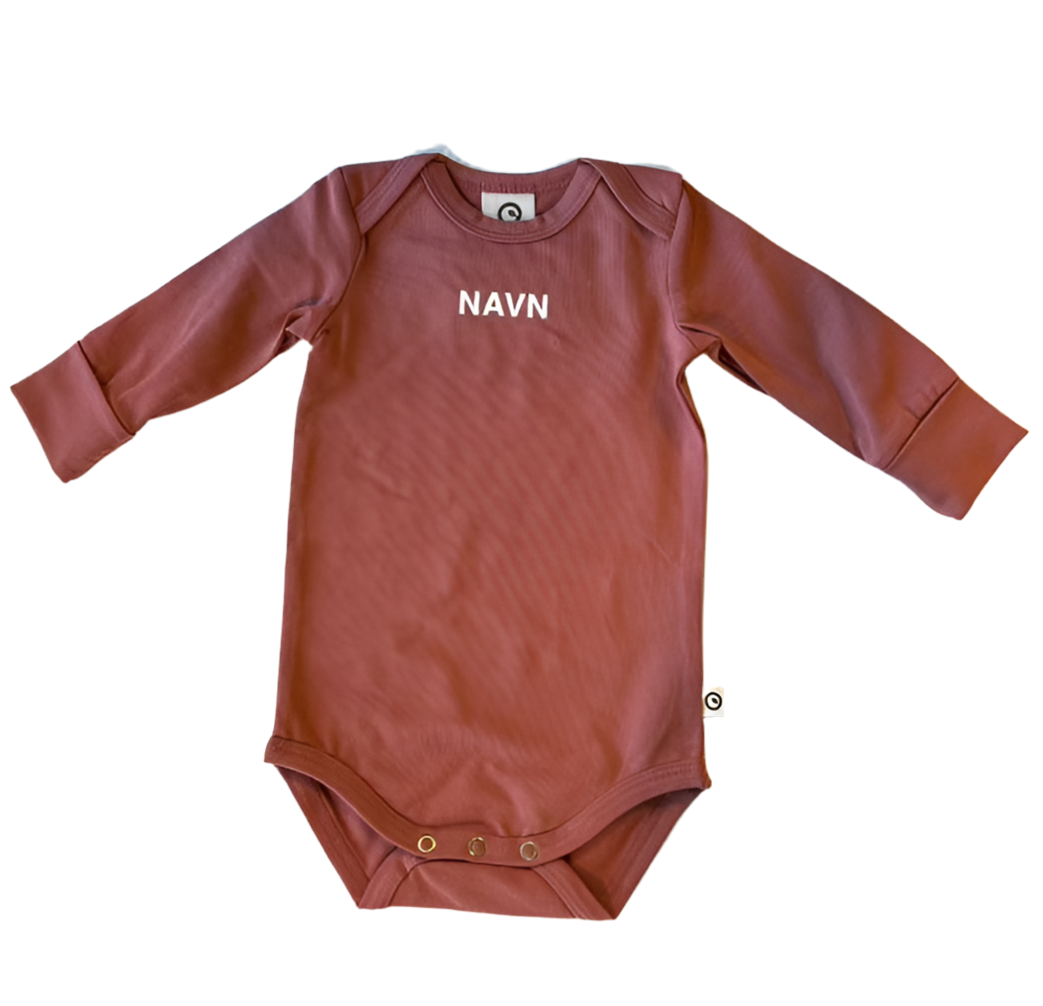 Müsli Body Med Navnetryk, Langærmet - Rose - Legekammeraten.dk - Legekammeraten.dk