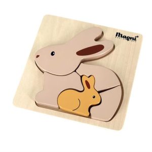 Kanin Puslespil, Beige, I 100% FSC Træ - puslespil - Legekammeraten.dk - Legekammeraten.dk