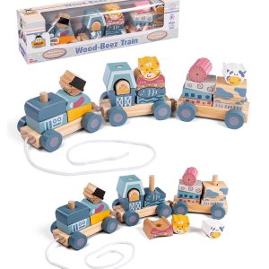 Wood Beez Pusle Træ Tog - Træ Legetøj - Legekammeraten.dk - VN Toys