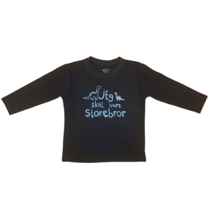 Jeg Skal Være Storebror T-shirt L/S, Blue Navy Med Sky Blue Print - Jeg skal være storebror t-shirt - Legekammeraten.dk - Legekammeraten.dk