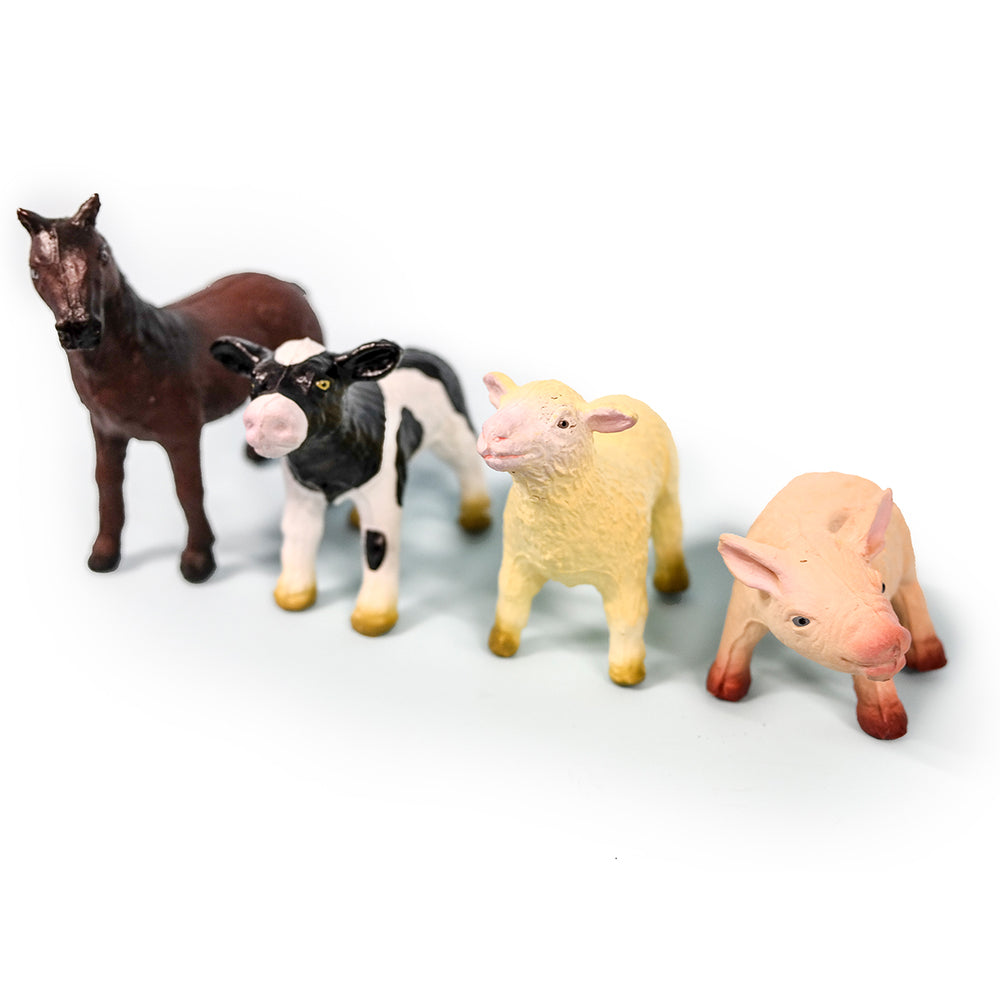 Green Rubber Toys - Bondegårdsdyr - Sæt M/4 - Dyr - Legekammeraten.dk - Legekammeraten.dk