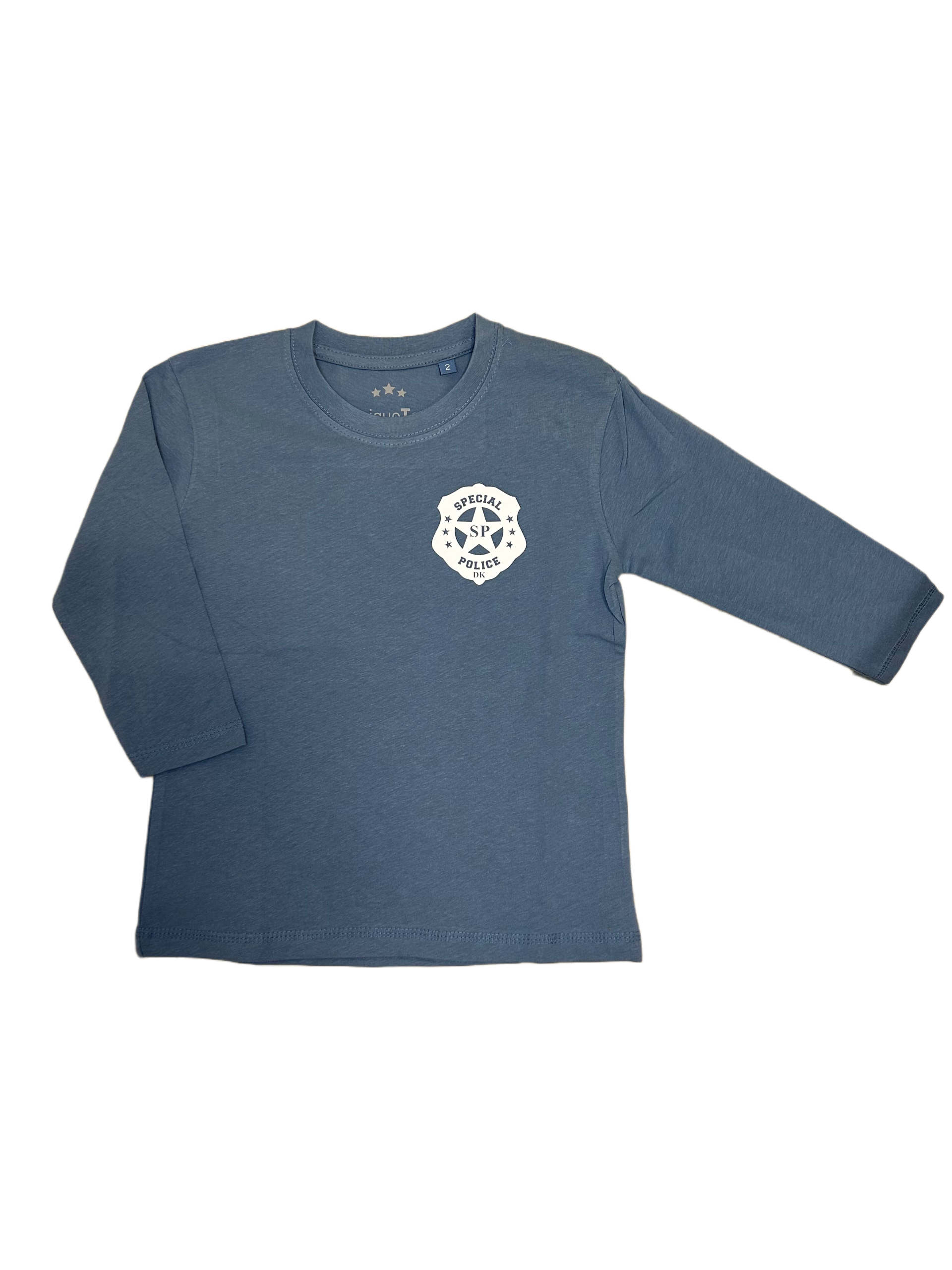 T-Shirt "POLICE" L/S, Denim - T-Shirt - Legekammeraten.dk - UNIQUE TEE
