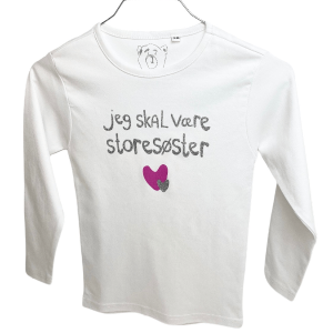 Jeg Skal Være Storesøster T-Shirt L/S, Hvid - Legekammeraten.dk - Legekammeraten.dk