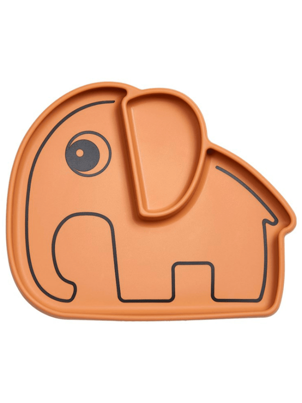 Done by Deer Silikone Tallerken Med Sugekop, Elefant, Mustard - tallerkener - Legekammeraten.dk - Done by Deer