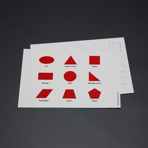 Postkort med geometriske figurer - Lærlet