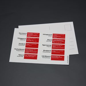 Postkort med ordklasserne - Lærlet